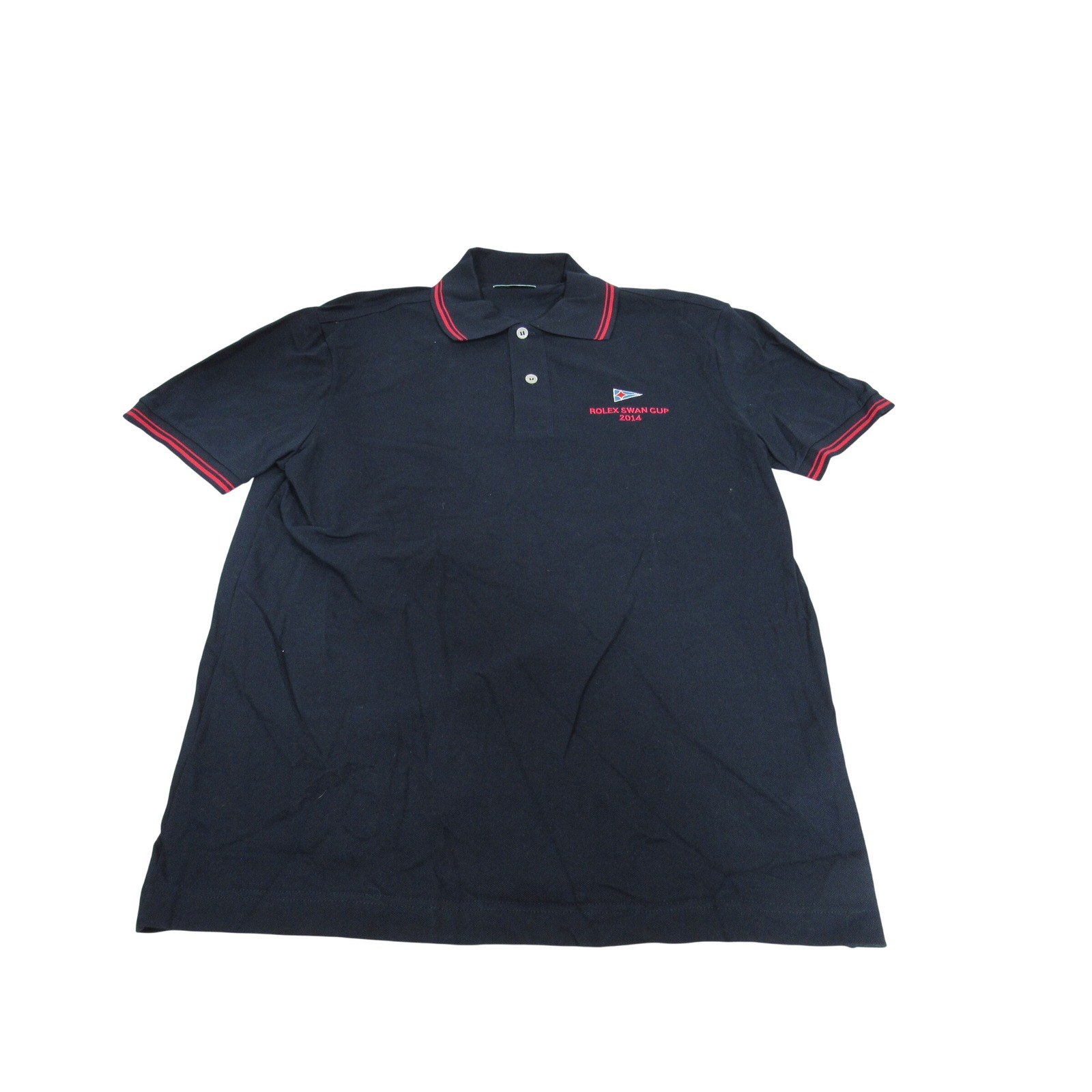 Rolex Swan Cup 2014 Polo Shirt Mens Small Navy Blue Pique Sailing Regatta Sport